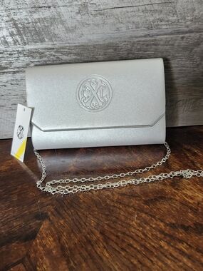 NWT CXL By Christian Lacroix Madison Clutch W/ Detachable Silver Crossbody Chain